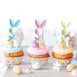 3 cake toppers bunny heads