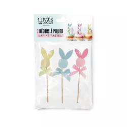 3 cake toppers bunny heads