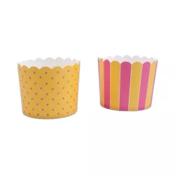 Cupcake molds yellow and pink, 12 pieces