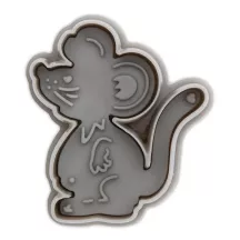 Mouse cookie cutter with ejector and embossing