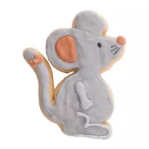 Mouse cookie cutter with ejector and embossing