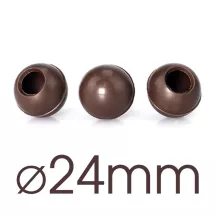 Hollow praline balls dark Ø 24 mm, 63 pieces