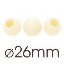 White hollow praline balls Ø 26mm, 63 pieces