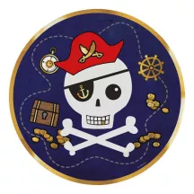 Pappteller Piraten Ø 23 cm, 8 Stück für Piratenparty