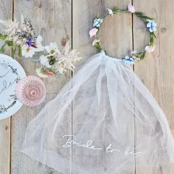 "Bride To Be" decorazione floreale con velo