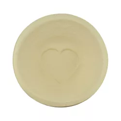 Ground wood proofing basket, round, heart, 18.5 cm