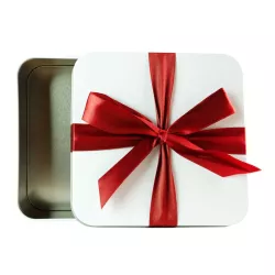 Cookie tin with mesh, 160 x 160 x 70 mm
