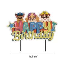 1 Paw Patrol Cake Topper "Happy Birthday"