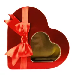 Cookie tin heart with window and bow
