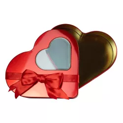 Cookie tin heart with window and bow