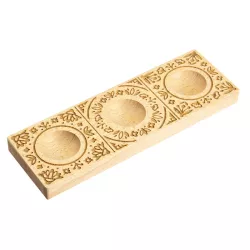Stampo in legno per ravioli Goffratura floreale, 3 ravioli, legno di faggio