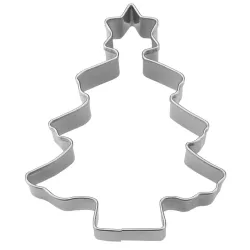 Large Christmas tree cookie cutter with star 9.5 cm