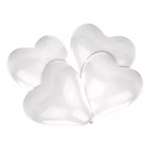 Heart balloons white 30cm, set of 5