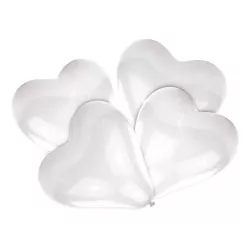 Heart balloons white 30cm, set of 5