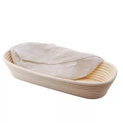 Cestino di lievitazione ovale 35x15x8 cm, incl. telo di lievitazione