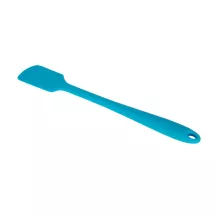Spatola in gomma in silicone blu, piccola e lunga, per contenitori profondi