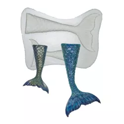 Silicone embosser mermaid fin
