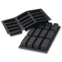 Silicone baking mold bar shape 8 x 3 cm, 12 pieces