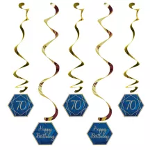 Spiralgirlanden "Navy & Gold" - Zahl: 70
