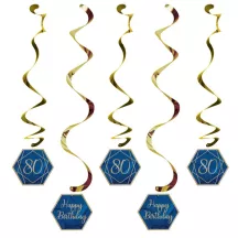 Navy & Gold" spiral garlands