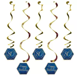 Navy & Gold" spiral garlands