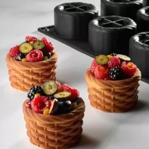 Silikonform Körbchen, 12 Stück