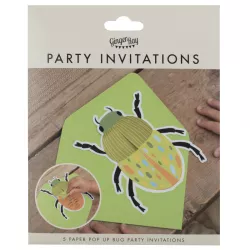 5 Cartes d'invitation insecte