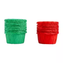 Moules à cupcakes rouges froissés - Moule à cupcakes rouge vert 25 pièces