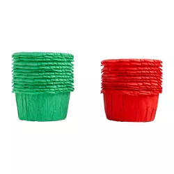 Red Crinkled Cupcake Cases - Cupcake Cases Red Green 25 Pieces