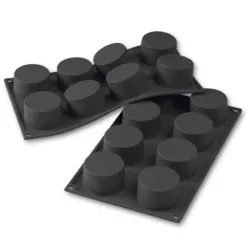 Stampo in silicone cilindro Ø 6 cm, 8 pezzi