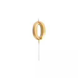 Grande bougie dorée - Chiffre: 0