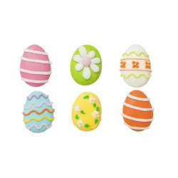 6 sugar egg decorations