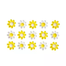 15 Yellow and white sugar daisies