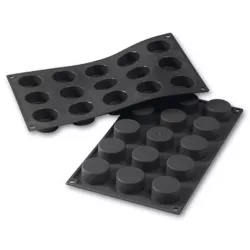 Silicone mold cylinder Ø 4 cm, 15 pieces