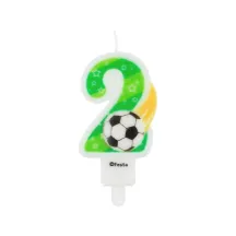 Zahlenkerze - Fussball - Zahl: 2