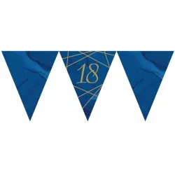 Wimpelkette Zahl "Navy & Gold" - Zahl: 18