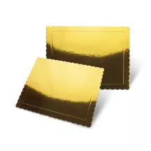 Rechteckige dünne Tortenplatte 30x25 cm Gold