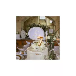 Grande bougie dorée - Chiffre: 7
