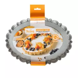 Oval tart baking dish with lifting base 29 x 20 cm