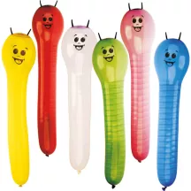 Caterpillar figure balloons, colorful, set of 6