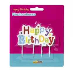 Bougie Happy Birthday, multicolore