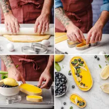 Perforated tart and quiche ring oval 10 x 6 x 2 cm