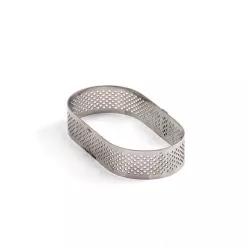 Ovale perforé pour tarte et quichering 10 x 6 x 2 cm