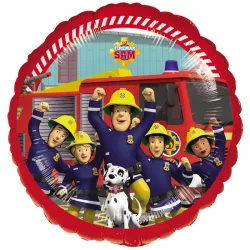 Folienballon rund Feuerwehrmann Sam, Ø 43 cm