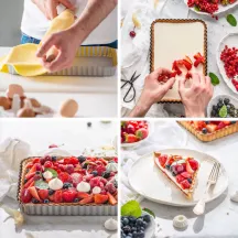 Tart baking dish rectangular 32 x 22 cm with lifting base