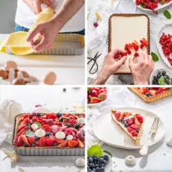 Tart baking dish rectangular 32 x 22 cm with lifting base