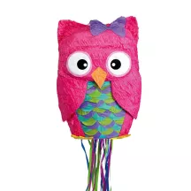 Owl pull-out pinata made of paper & plastic, 33.6 × 48.8 × 15.8 cm