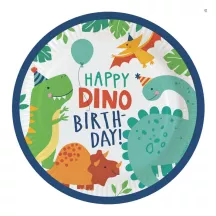 Dino-Pappteller Ø 23 cm, 8 Stück