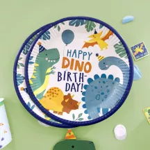 Dino paper plate Ø 23 cm, 8 pieces