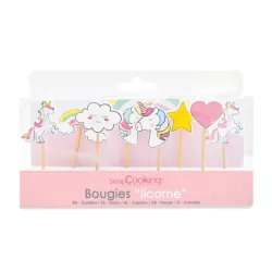 Candele "Unicorni" - 8 pz.